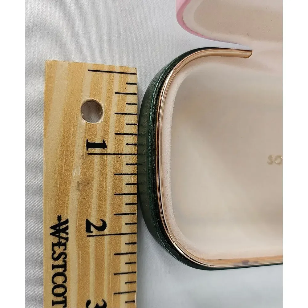 KATE SPADE PINK GREEN SUNGLASSES CASE W/ CLOTH HARD SHELL DESIGNER STYLE